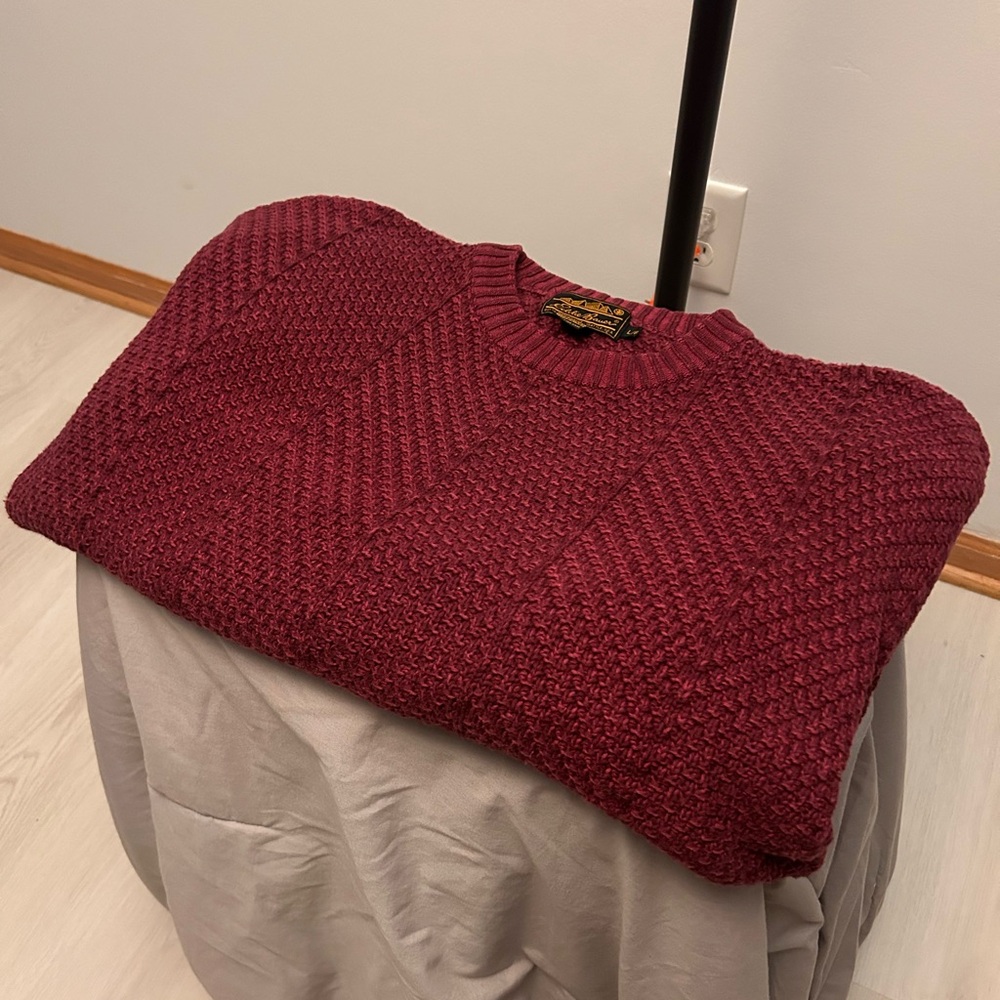 Eddie Bauer Vintage 1990's Burgundy Sweater - Men’s Large - Soft Knit